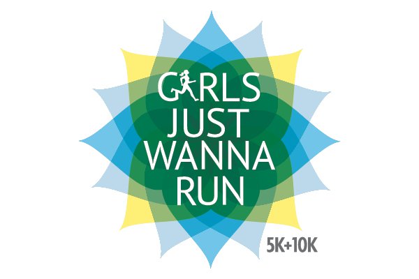 An image shows a logo for Girls Just Wanna Run.