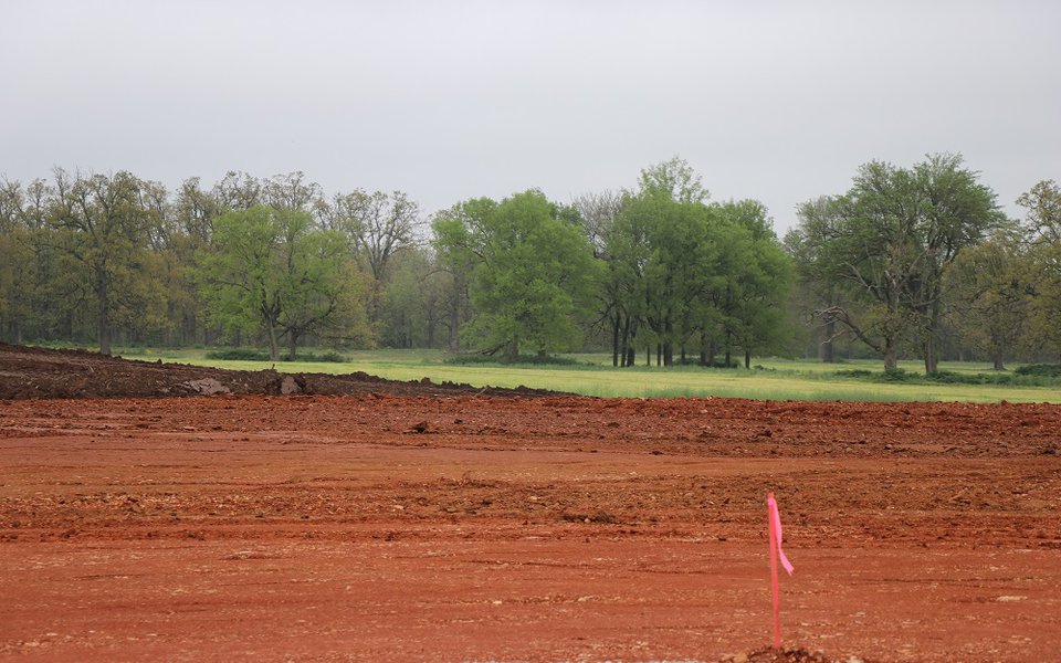 An image of the field after being leveled