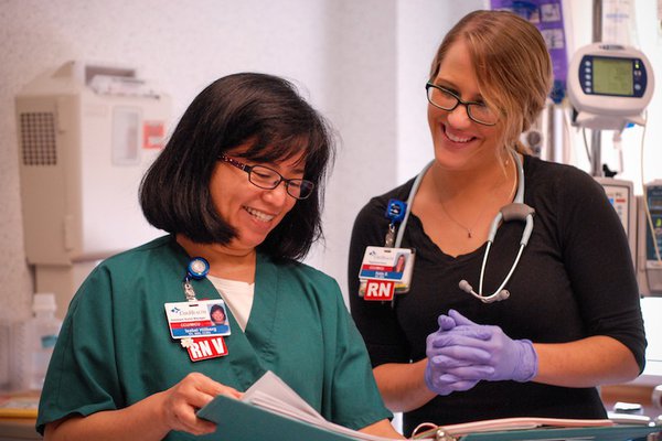 Two nurses smiling