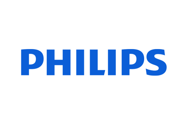 Philips logo is blue.