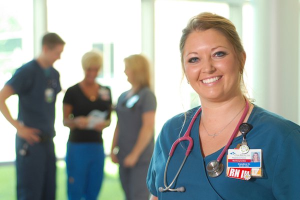 CoxHealth employees are pictured to help promote a hiring fair.