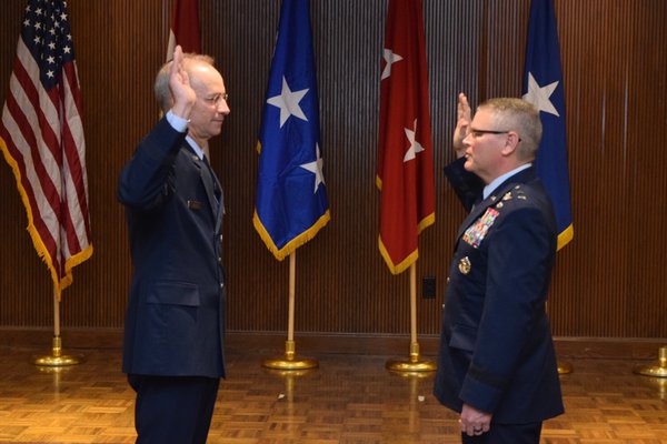 Dr. Fenwick became a Major General at a ceremony at Cox South.