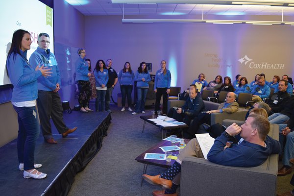 A team presents at a previous CoxHealth Innovation Accelerator.