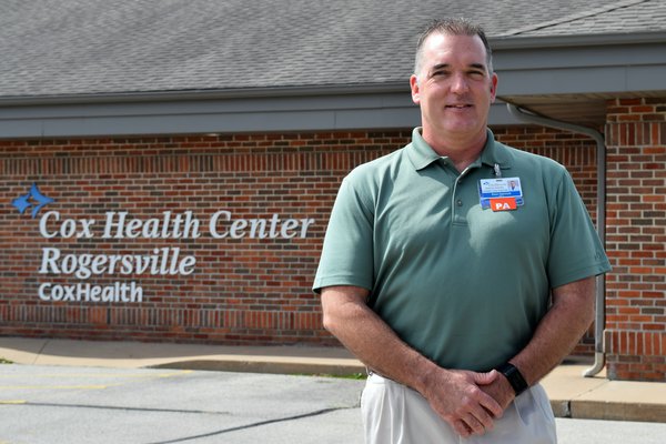 Sean Gannutz outside Cox Health Center Rogersville